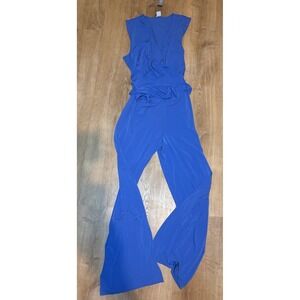 Chico's Royal Blue Jumpsuit Tie Wrap Size 2 (12/14)